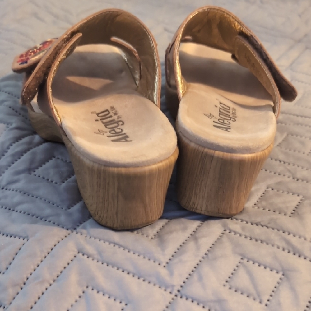 Allegria Women's Embroidered Floral Clogs Sandals Size 38 (US 8/8.5) - Picture 6 of 7